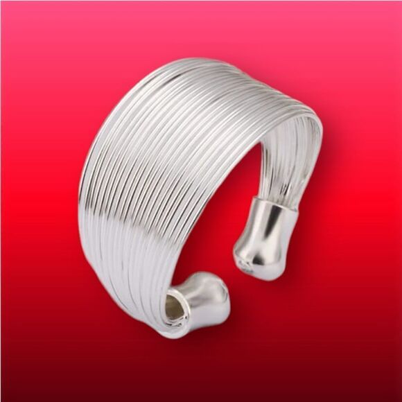 STERLING SILVER MULTI STRING RING - Picture 1 of 1